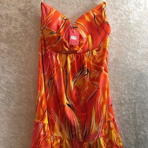 Strapless top with ruffles